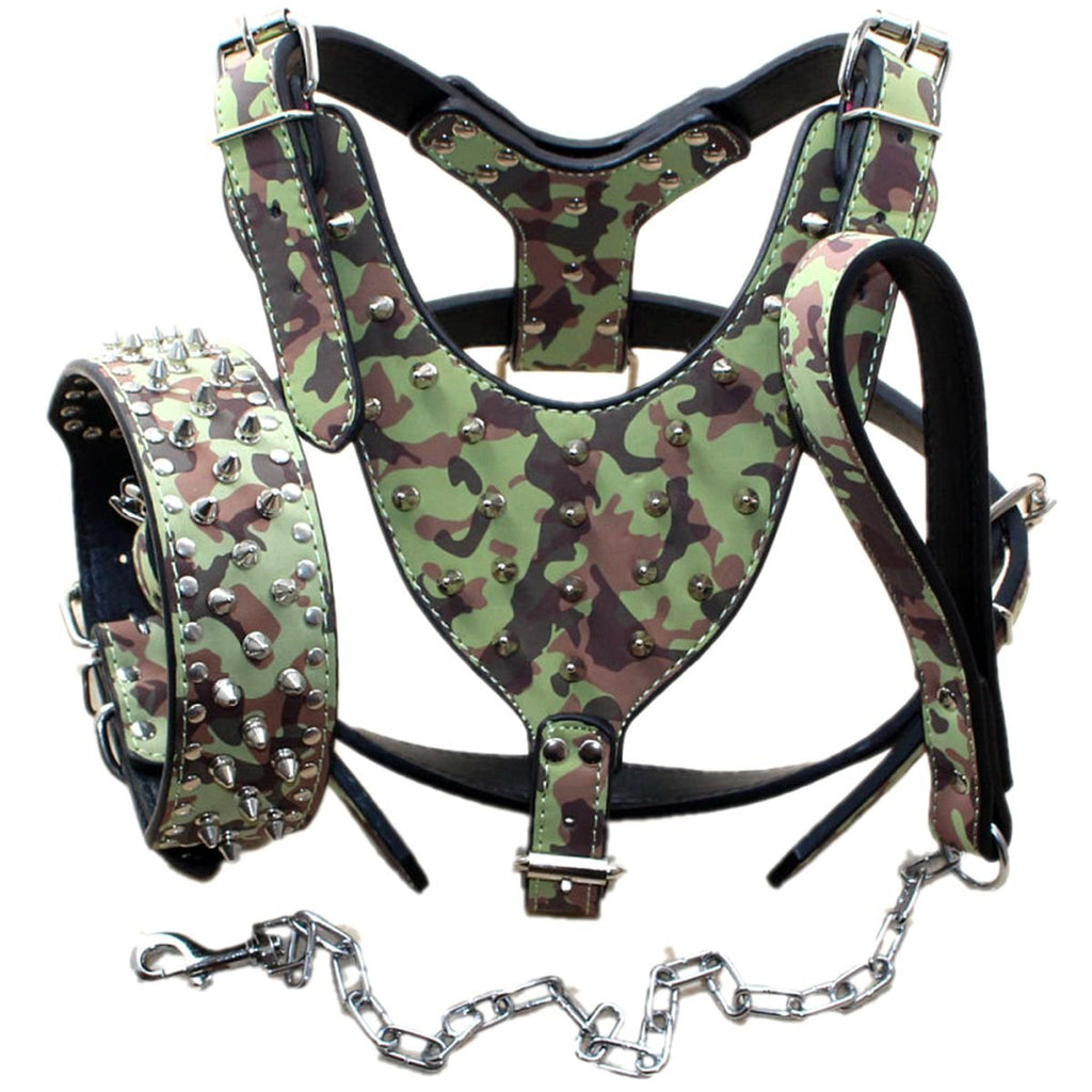 Haoyueer Spiked Dog Collar & Harness Set